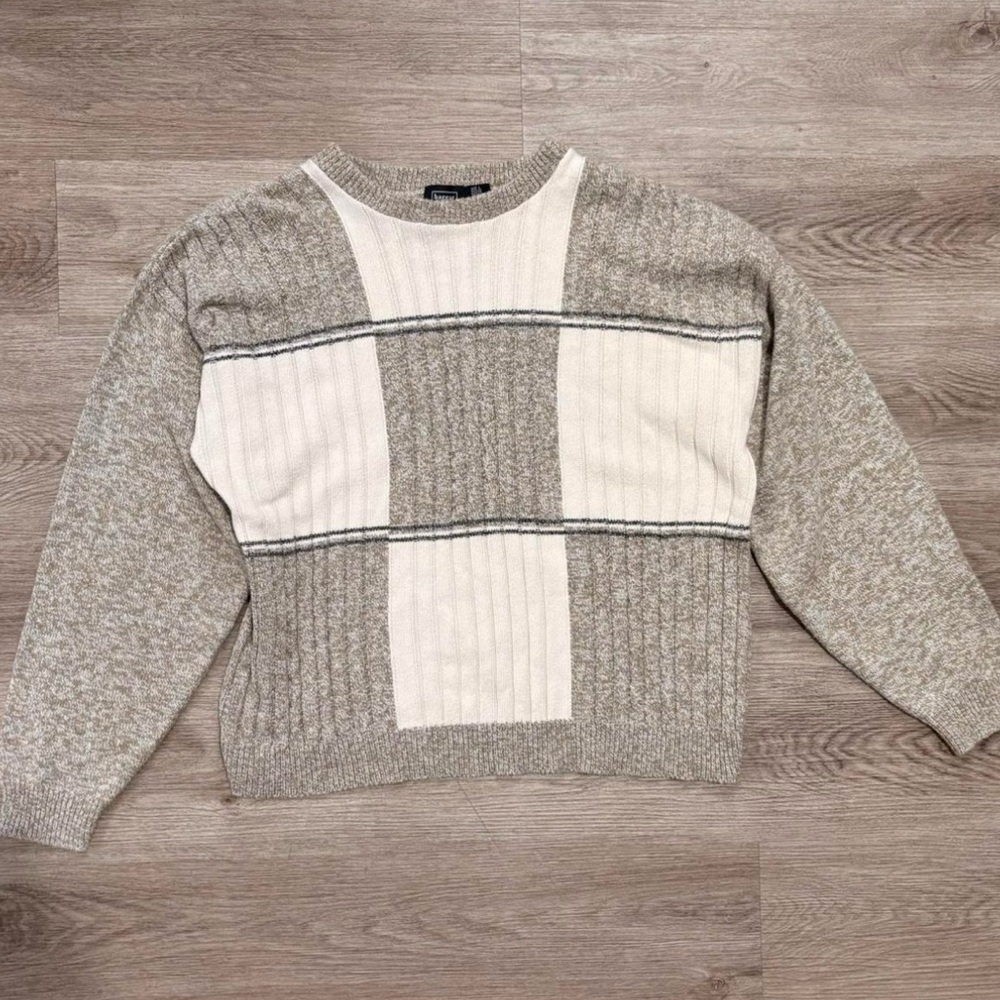 Vintage Haggar Brown striped ribbed knit
Size XL sweater 90s